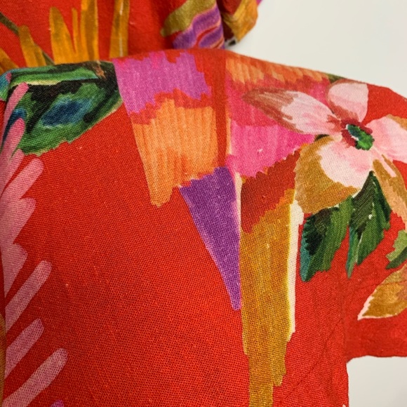 Farm Rio Red Macaw Romper Small Tropical Print - Picture 4 of 8